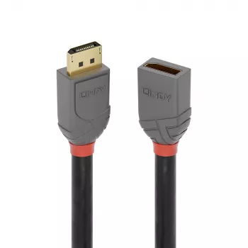 Lindy Καλώδιο επέκτασης DisplayPort 1.4 1m, Σειρά Anthra, 1 m, DisplayPort, DisplayPort, βύσμα αρσενικό, υποδοχή θηλυκή, 7680 x 4320 Pixel