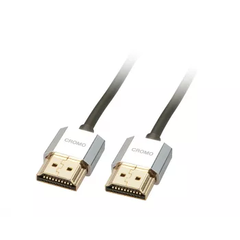 Lindy CROMO λεπτό καλώδιο High Speed HDMI με Ethernet 0,5m, 0,5 m, HDMI Type-A (Standard), HDMI Type-A (Standard), 3D, μαύρο