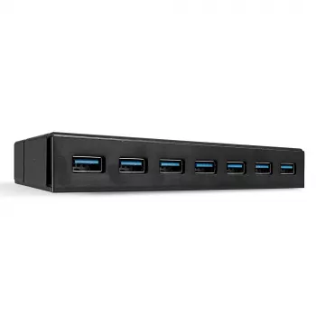 Lindy Hub USB 3.0 7 θυρών, USB 3.2 Gen 1 (3.1 Gen 1) Type-A, USB 3.2 Gen 1 (3.1 Gen 1) Type-A, USB 3.2 Gen 1 (3.1 Gen 1), 5000 Mbit/s, μαύρο, πλαστικό