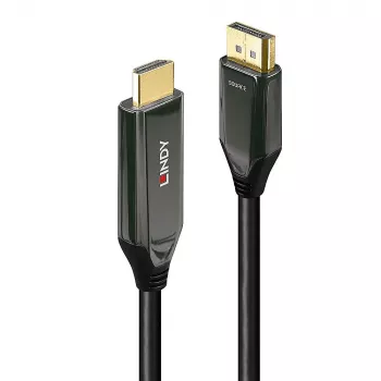 Lindy Καλώδιο ενεργό DisplayPort 1.4 σε HDMI 8K60 2m, 2 m, HDMI Type-A (Standard), DisplayPort, βύσμα αρσενικό, βύσμα αρσενικό, ευθύ