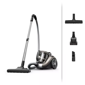 Rowenta Compact Power XXL Animal RO4B50 ηλεκτρική σκούπα δαπέδου χωρίς σακούλα, φίλτρο 3 σταδίων, γκρι/μαύρο