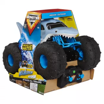 Monster Jam, επίσημο Megalodon STORM All-Terrain τηλεχειριζόμενο Monster Truck, κλίμακα 1:15