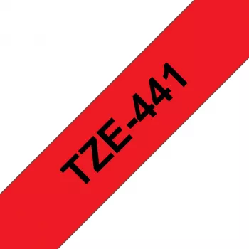 Μελανοταινία Brother TZe441 18mm Μαύρο σε Κόκκινο