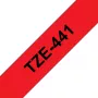 Μελανοταινία Brother TZe441 18mm Μαύρο σε Κόκκινο