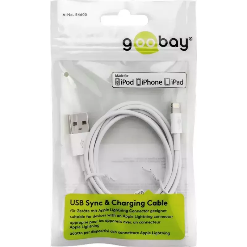 Goobay Καλώδιο φόρτισης και συγχρονισμού Lightning USB 1 m Lightning USB A CE MFi