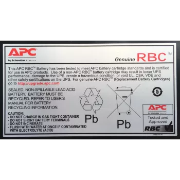 APC κασέτα αντικατάστασης μπαταρίας RBC12 (OEM), μολύβδου-οξέος (VRLA), μαύρο, 10 kg, 254 x 152,4 x 96,5 mm, 0 - 40 °C, 0 - 95 %
