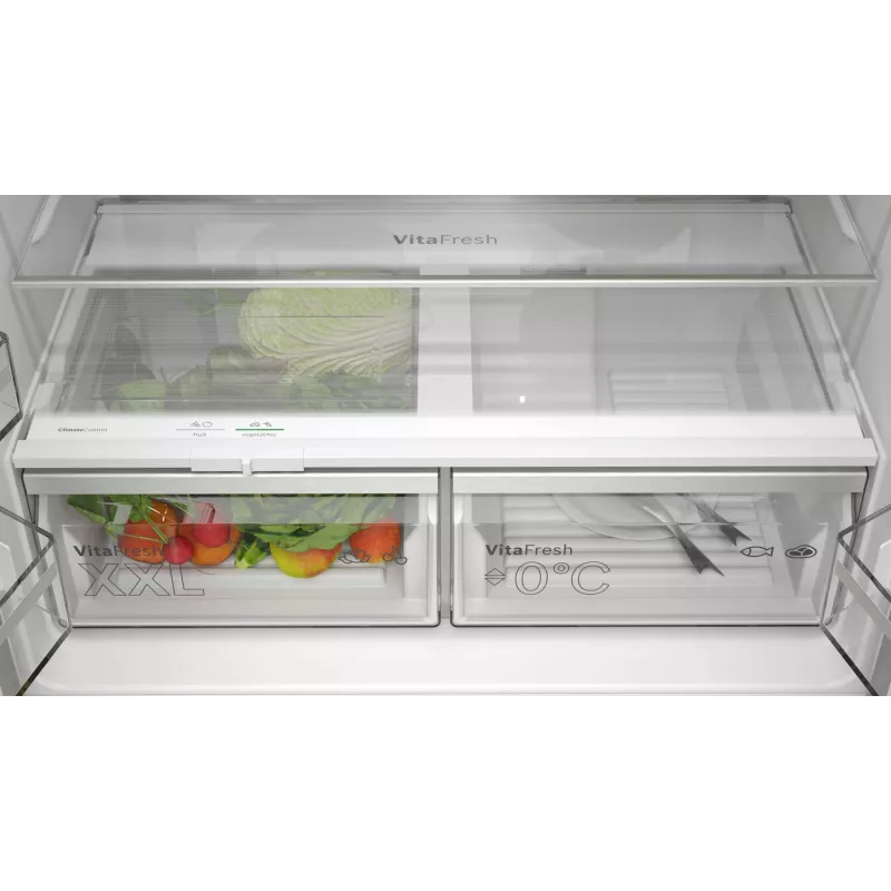 Bosch Serie 4 KFN96APEA ψυγειοκαταψύκτης Side-by-Side, French Door, ελεύθερης τοποθέτησης, 605 l (405 l + 200 l), Home Connect, ενεργειακή κλάση E, ανοξείδωτο ατσάλι