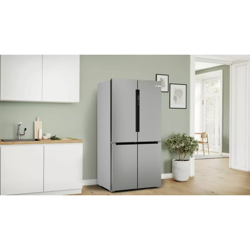 Bosch Serie 4 KFN96APEA ψυγειοκαταψύκτης Side-by-Side, French Door, ελεύθερης τοποθέτησης, 605 l (405 l + 200 l), Home Connect, ενεργειακή κλάση E, ανοξείδωτο ατσάλι