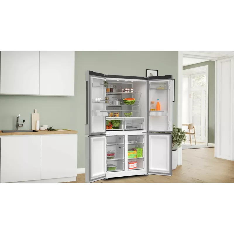 Bosch Serie 4 KFN96APEA ψυγειοκαταψύκτης Side-by-Side, French Door, ελεύθερης τοποθέτησης, 605 l (405 l + 200 l), Home Connect, ενεργειακή κλάση E, ανοξείδωτο ατσάλι