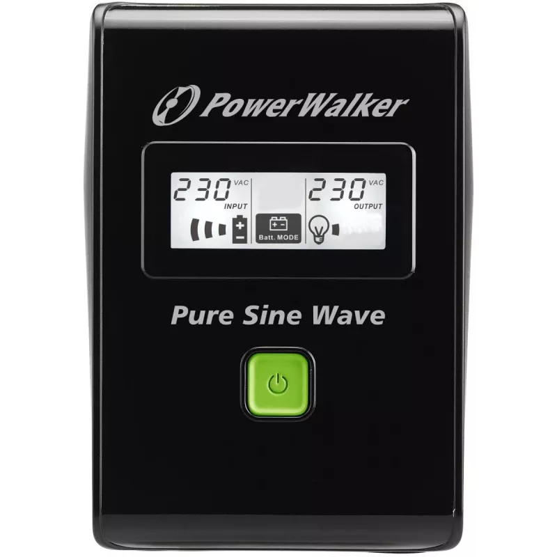 POWERWALKER - BLUEWALKER UPS Vi 800 Sw 800va / 480w οθόνη LCD 2 X Schuko έξοδος AVR μαύρο