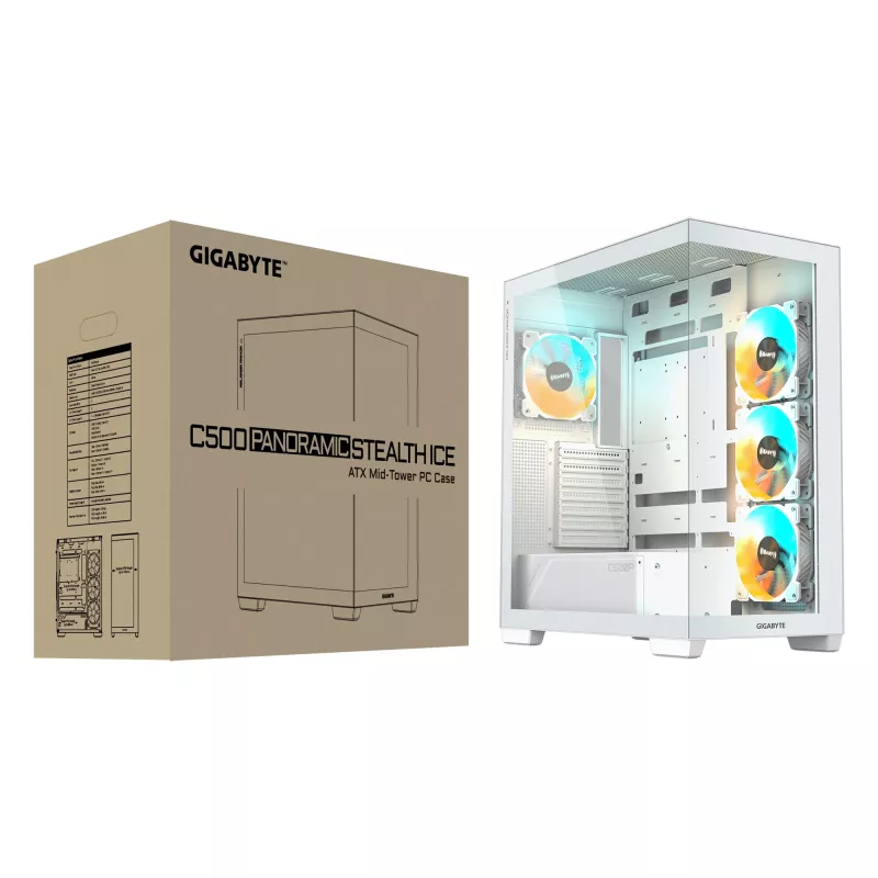 GIGABYTE C500 PANORAMIC STEALTH Midi Tower λευκό