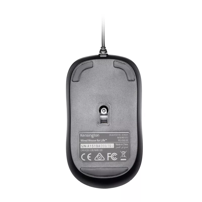 Kensington Wired ValuMouse, αμφίχειρο, οπτικό, USB Type-A, 1000 DPI, μαύρο
