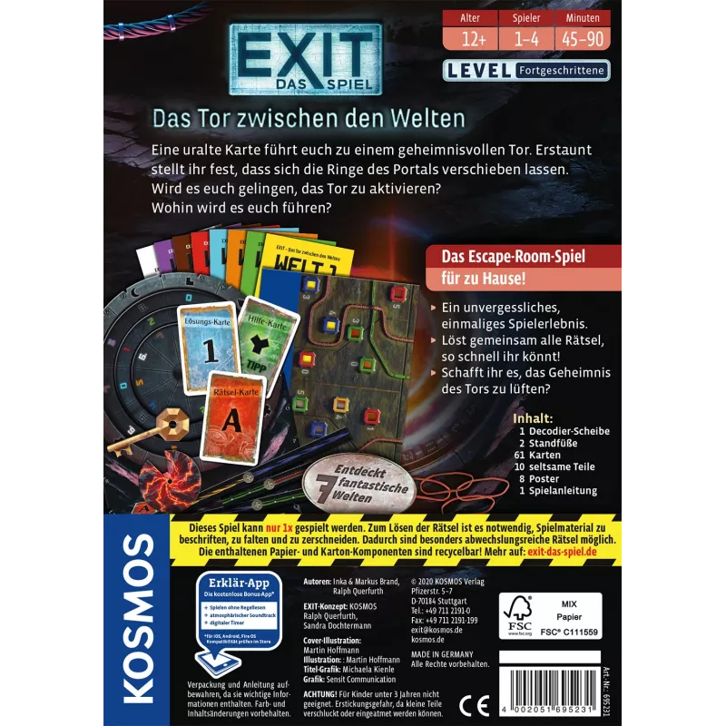 Kosmos 695231 EXIT - Das Tor zwischen den Welten παιχνίδι για πάρτι, 1-4 παίκτες, 12+