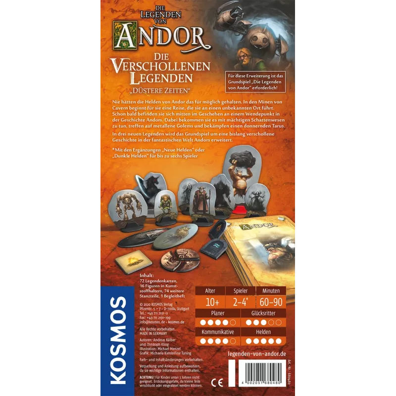 Kosmos 680480 Die Legenden von Andor - Düstere Zeiten επιτραπέζιο παιχνίδι, 2-4 παίκτες, 10+