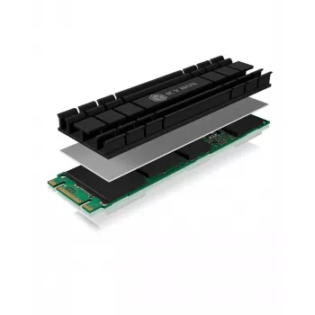 ICY BOX IB-M2HS-701 M.2 2280 SSD ψύκτρα, παθητική, αλουμινίου, PC/PS5, μαύρη