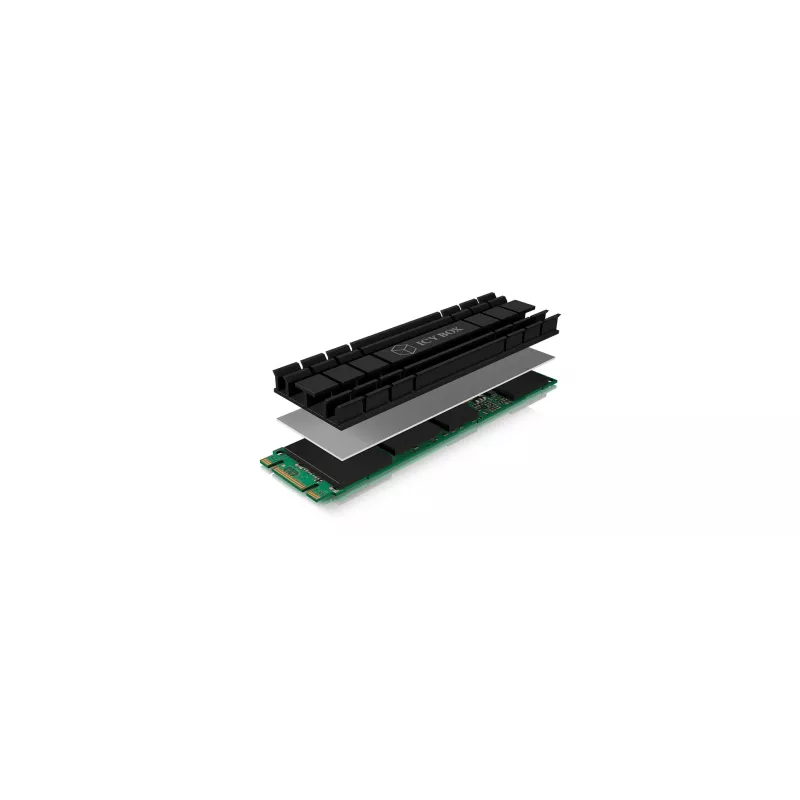 ICY BOX IB-M2HS-701 M.2 2280 SSD ψύκτρα, παθητική, αλουμινίου, PC/PS5, μαύρη