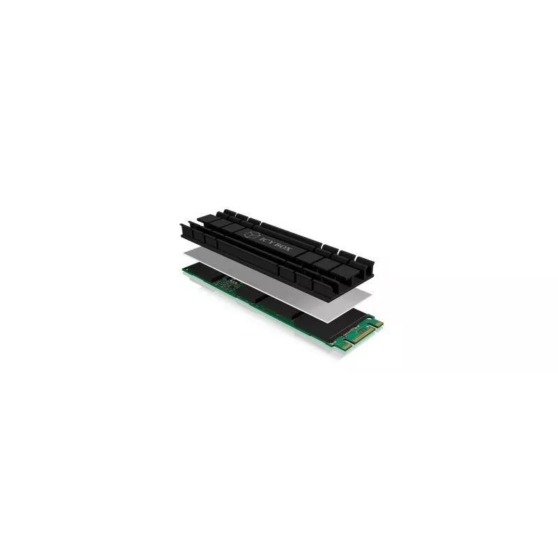 ICY BOX IB-M2HS-701 M.2 2280 SSD ψύκτρα, παθητική, αλουμινίου, PC/PS5, μαύρη