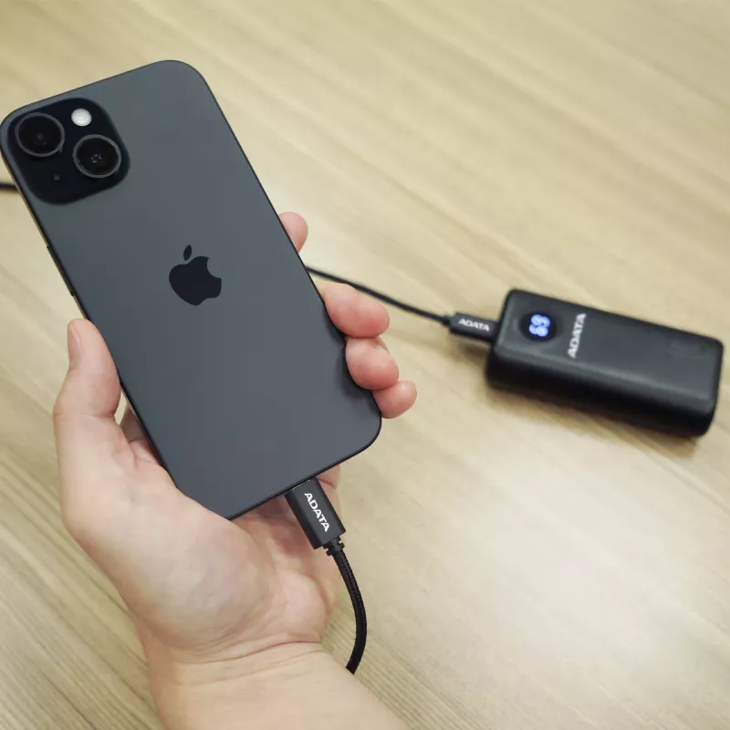 Καλώδιο USB-C σε USB-C ADATA CACC-200PN-BK, USB 2.0, 2 m, μαύρο