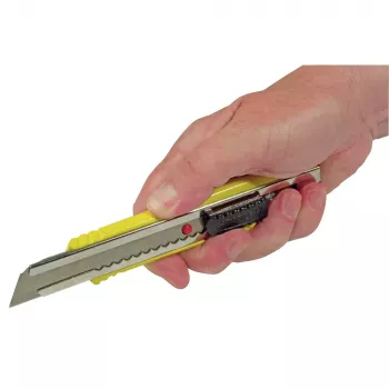 STANLEY FATMAX 0-10-421 Κοπτικό με λεπίδες θραύσης, 18 mm, μεταλλικό περίβλημα χυτού, συρόμενο κλείδωμα, οδηγός λεπίδας από ανοξείδωτο χάλυβα, κλιπ ζώνης, κίτρινο