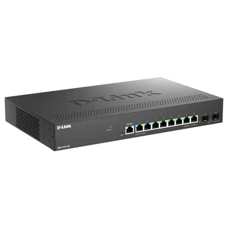 Διακόπτης δικτύου D-Link DMS-1250-10S/E Managed 2.5G Ethernet (100/1000/2500) μαύρο