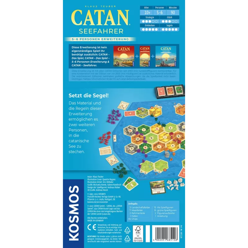 Kosmos 685126 CATAN - Seefahrer 5-6 παικτών επέκταση επιτραπέζιου παιχνιδιού, 5-6 παίκτες, 120 λεπτά, από 10 ετών