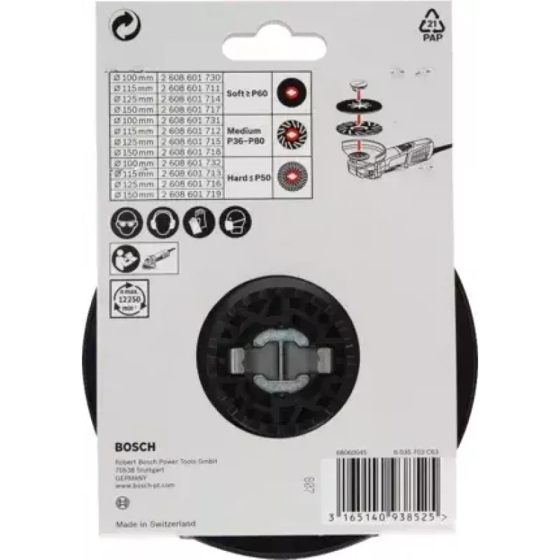 Bosch 2 608 601 716 παρελκόμενο γωνιακού τροχού δίσκος στήριξης
