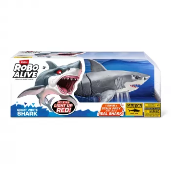 Zuru Robo Alive Μεγάλος Λευκός Καρχαρίας 71126 — διαδραστική φιγούρα με μπαταρία για παιχνίδι στο νερό