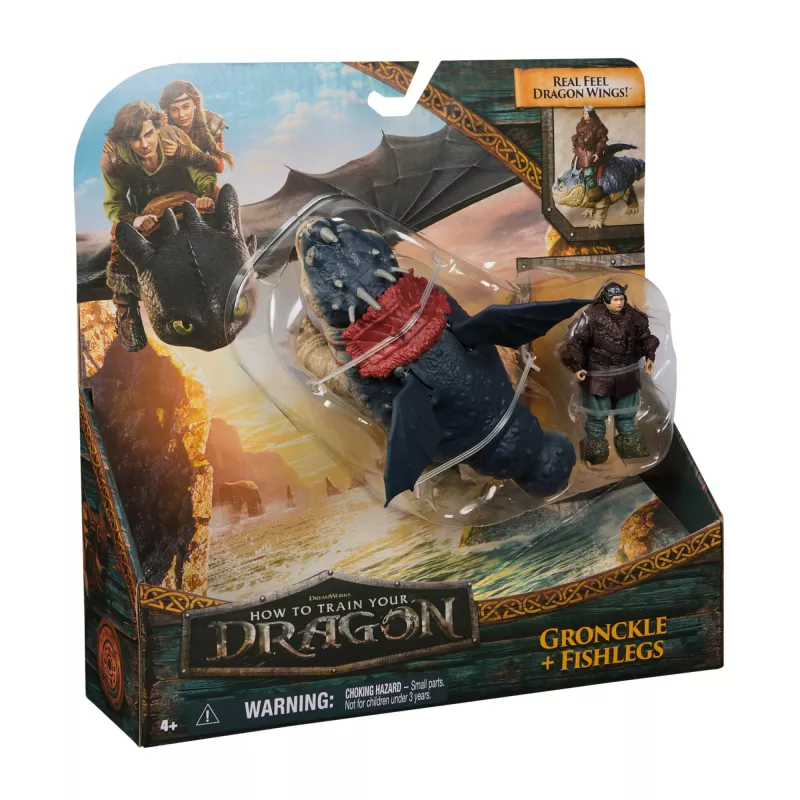 Σετ φιγούρων δράσης Spinmaster – DreamWorks Dragons: Gronckle & Fishlegs, Πολύχρωμο, Από 4 ετών