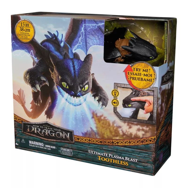 Φιγούρα δράσης Spinmaster Ultimate Plasma Blast Toothless 25 ίντσες Φτερά Φως & Ήχος, από 4 ετών