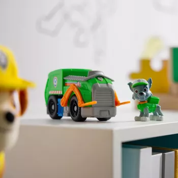 PAW Patrol, Rockys Recycling-LKW, Αυτοκίνητο παιχνίδι με συλλεκτική φιγούρα δράσης, βιώσιμο παιχνίδι για αγόρια και κορίτσια από 3 ετών