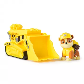 PAW Patrol, Rubbles Bulldozer Φορτηγό παιχνίδι με συλλεκτική φιγούρα δράσης, βιώσιμα παιδικά παιχνίδια για αγόρια & κορίτσια από 3 ετών