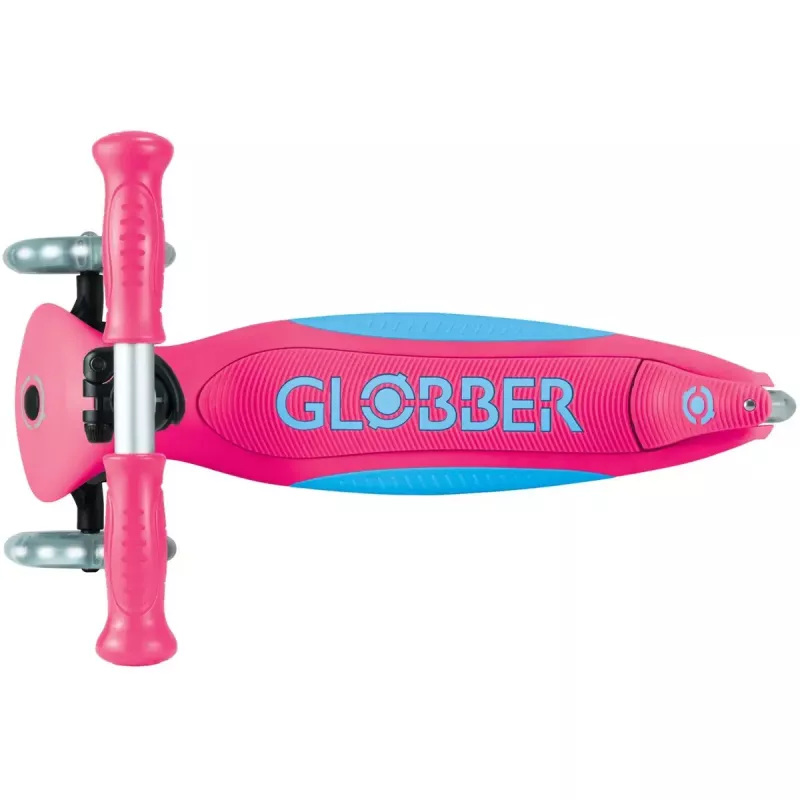 Συμπαγές πατίνι GLOBBER Primo Foldable Plus Lights – ροζ/ανοιχτό μπλε