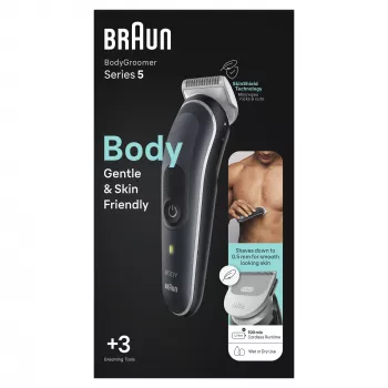 Braun BodyGroomer Περιποιητής σώματος 5 BG5340, με τεχνολογία SkinShield και 2 εξαρτήματα