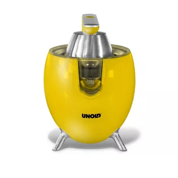 Unold 78132 Power Juicy ηλεκτρικός στίφτης εσπεριδοειδών, 300 W, αποφυγή στάλαξης, αυτόματη εκκίνηση/διακοπή, κίτρινο/ανοξείδωτος χάλυβας