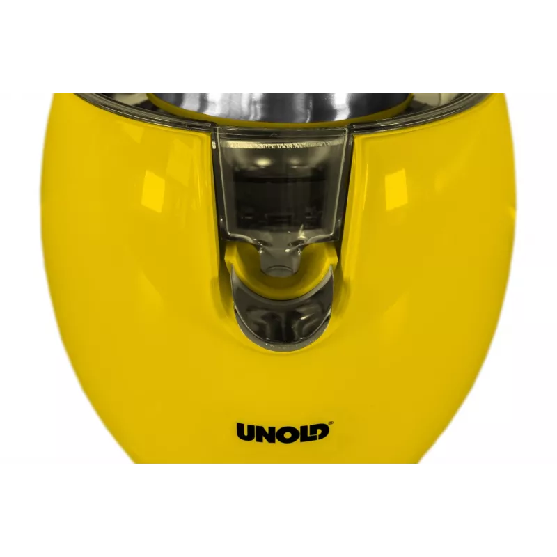 Unold 78132 Power Juicy ηλεκτρικός στίφτης εσπεριδοειδών, 300 W, αποφυγή στάλαξης, αυτόματη εκκίνηση/διακοπή, κίτρινο/ανοξείδωτος χάλυβας