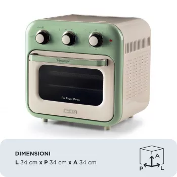Ariete 4632 φριτέζα θερμού αέρα και φούρνος Vintage, 1400W, 2in1, χωρητικότητα 16L, αξεσουάρ περιλαμβάνονται, χρονοδιακόπτης 60 λεπτών, διπλό γυαλί, πράσινο