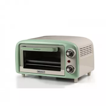 Ariete 3919 ηλεκτρικός μίνι φούρνος Vintage, 800 W, χωρητικότητα 10 L, διπλό γυαλί, ρετρό, πράσινο