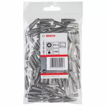 Μύτες κατσαβιδιού Bosch 2607001514 100 τεμ. PH 2 25 mm Εξάγωνο
