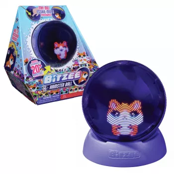 Διαδραστικό παιχνίδι μπάλας χάμστερ Spinmaster Bitzee με πάνω από 20 ψηφιακά χάμστερ, κυλάει και αντιδρά στην αφή, μπαταρία AA, πολύχρωμο