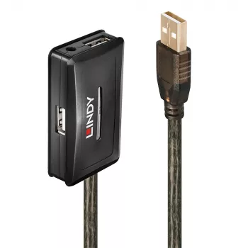 Lindy 10m USB 2.0 ενεργό hub επέκτασης, USB 2.0, USB 2.0, 480 Mbit/s, Γκρι, 28/24, 10 m