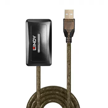 Lindy 10m USB 2.0 ενεργό hub επέκτασης, USB 2.0, USB 2.0, 480 Mbit/s, Γκρι, 28/24, 10 m