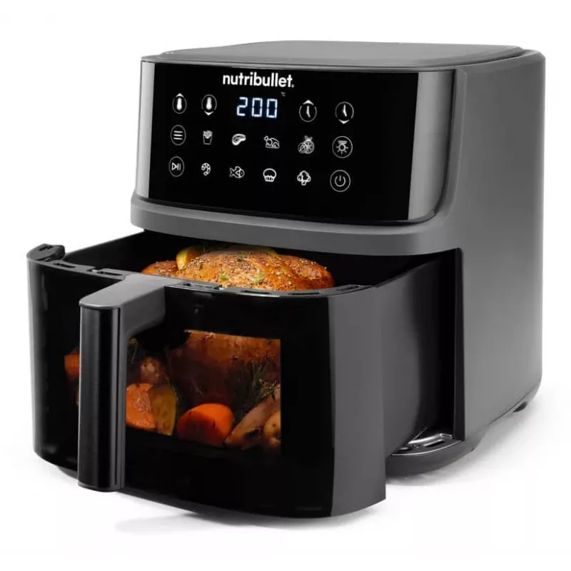 NutriBullet CrispLite Vision Single 8 L συσκευή 2000 W φριτέζα αέρα Μαύρο