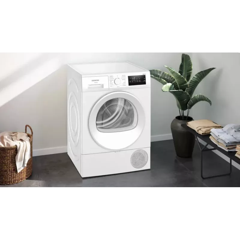 Siemens iQ300 WT45HVA4 Στεγνωτήριο ρούχων Ελεύθερο Μπροστινής φόρτωσης 8 kg Λευκό