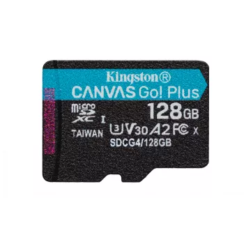 Kingston Technology 128 GB microSDXC Canvas Go Plus Gen4 200R A2 U3 μεμονωμένη συσκευασία χωρίς ADP
