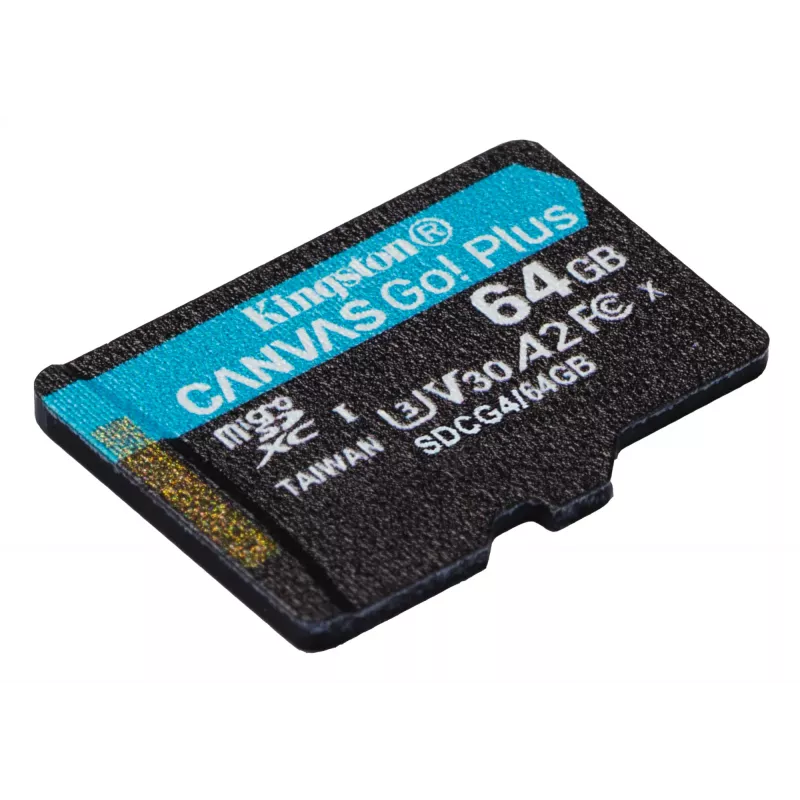 Kingston Technology 64GB microSDXC Canvas Go Plus Gen4 200R A2 U3 μεμονωμένη συσκευασία χωρίς ADP