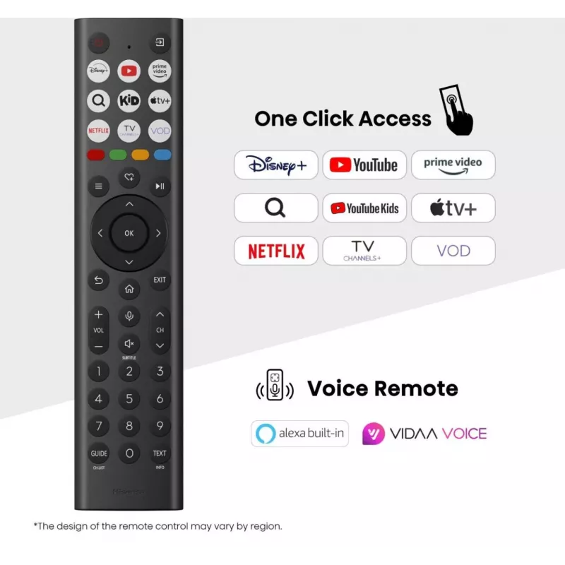 Hisense 65E77Q 165,1 εκ. (65") QLED 4K Ultra HD Smart TV, VIDAA, Wi-Fi, τριπλός δέκτης, μαύρο
