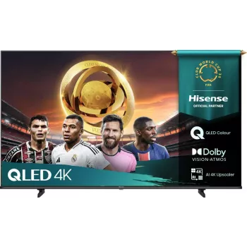 Hisense 75E77Q 190,5 εκ. (75") QLED 4K Ultra HD Smart TV, HDR10+, Dolby Vision, VIDAA, Wi-Fi, τριπλός δέκτης, μαύρο