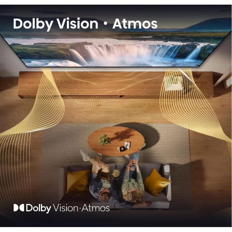 Hisense 85E77Q QLED Smart TV 85 ιντσών (215 εκ.), 4K Ultra HD, Wi-Fi, τριπλός δέκτης, μαύρο