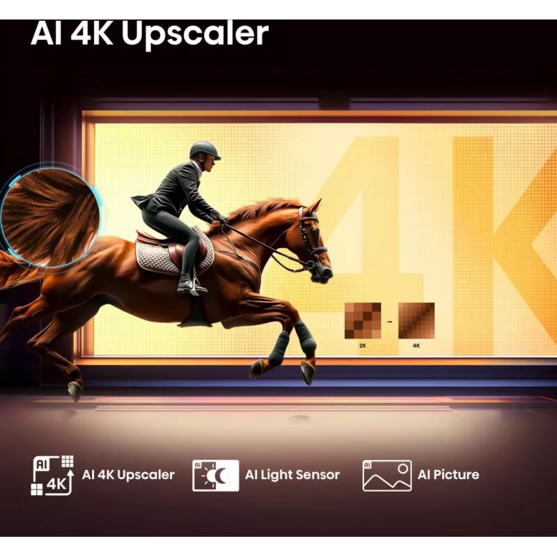 Hisense 85E77Q QLED Smart TV 85 ιντσών (215 εκ.), 4K Ultra HD, Wi-Fi, τριπλός δέκτης, μαύρο
