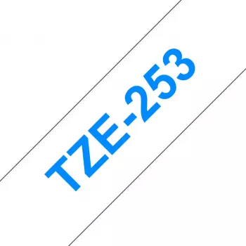 Μελανοταινία Brother TZe253 24 mm μπλε σε λευκό